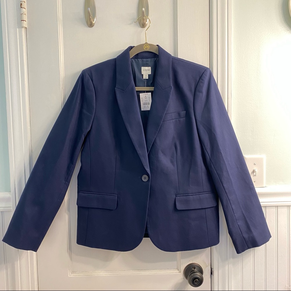 J. Crew Factory Cotton Work Blazer • Navy • Size 12